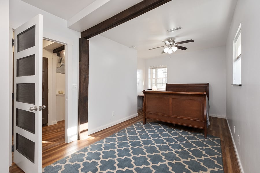 Bedroom with Queen bed. Lots of natural light