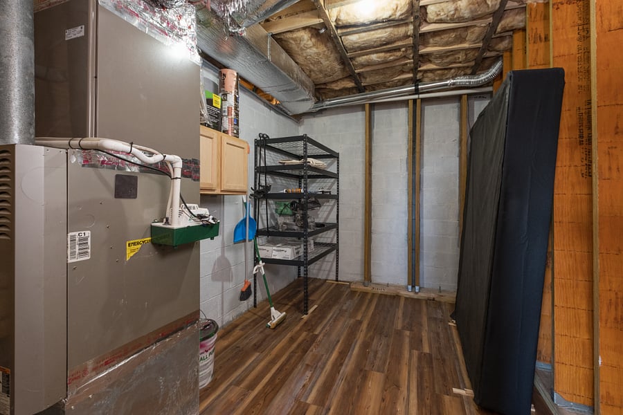 Storage room with shelves