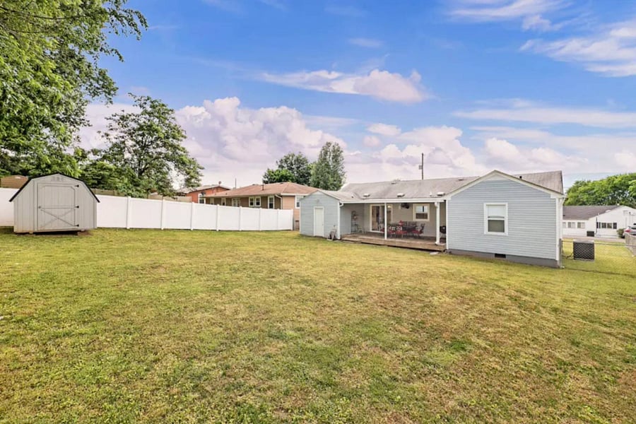 Large fenced in yard