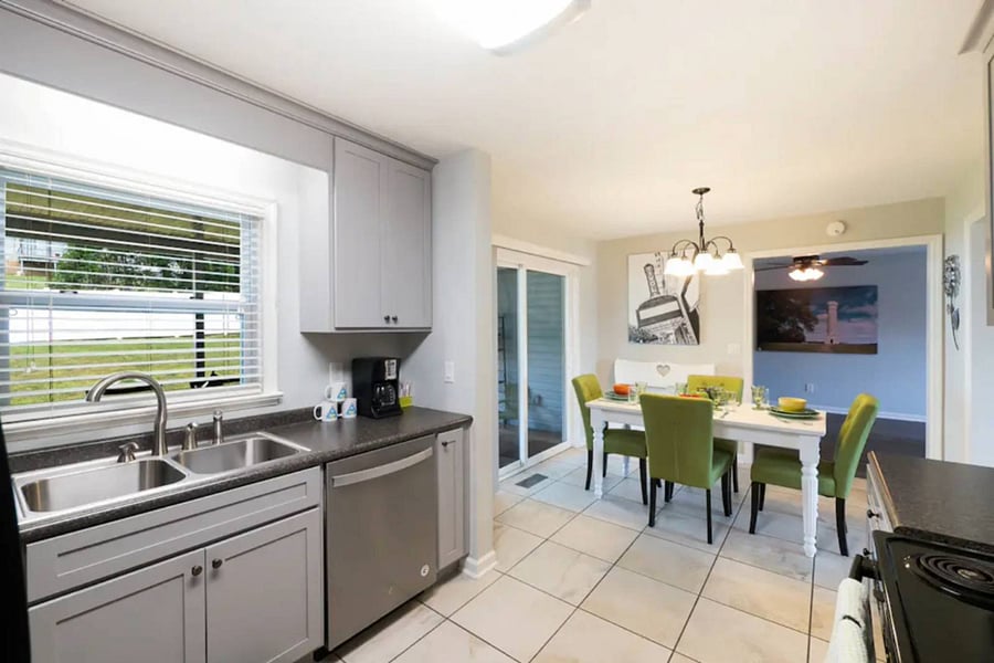 Open concept kitchen dining area