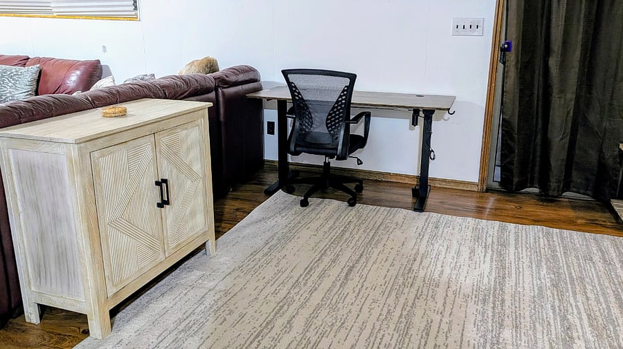 Dedicated workspace with premium standing desk and very fast Internet