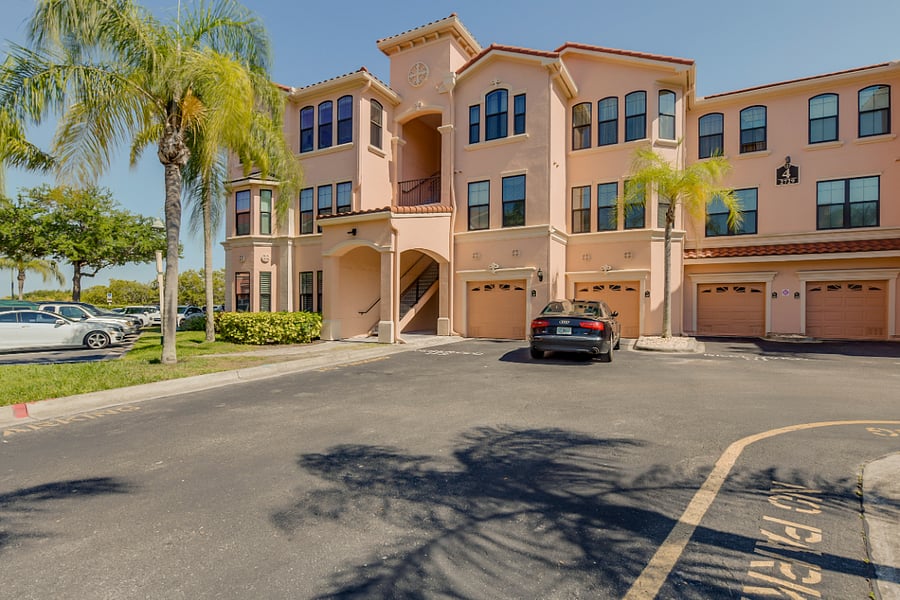 left ground condo is our unit. one single car garage visible in the picture is our garage as well. Easy walk in the garage to the front door of condo.