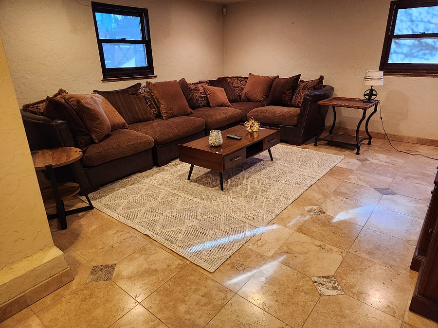 Garden level living room