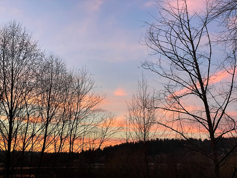 Watch beautiful sunsets from the covered patio just outside the suite.