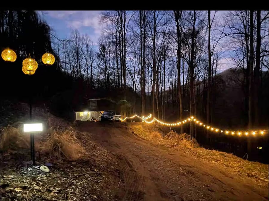 The driveway at dusk