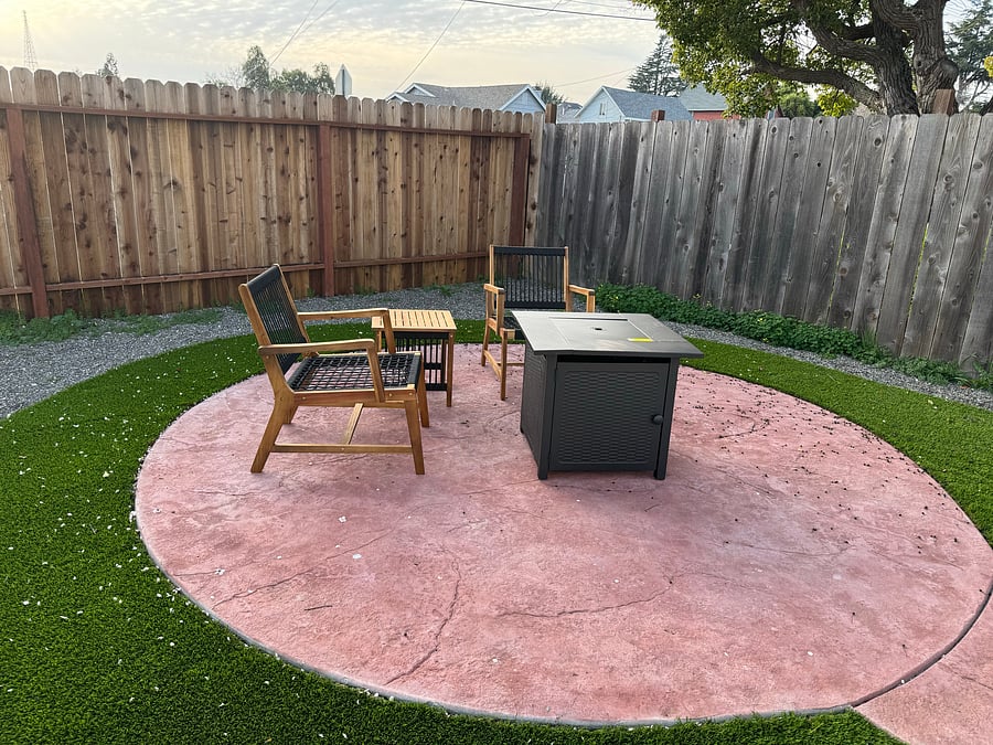 Patio in private yard