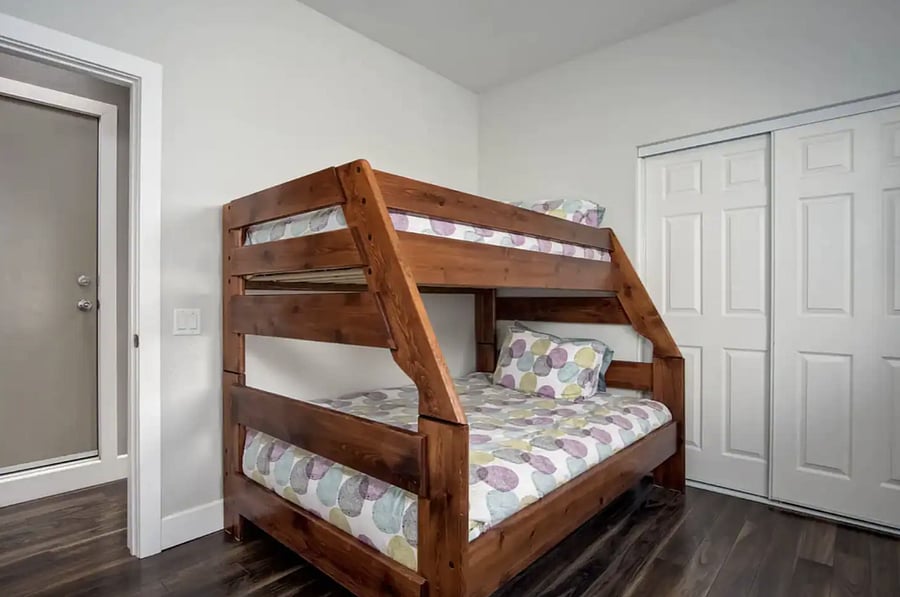 3rd bedroom: currently empty but can be an office; queen bad; or bunk beds.