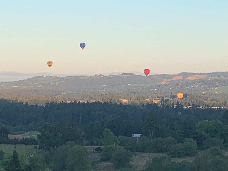 view from deck of Hot Air Balloons during season