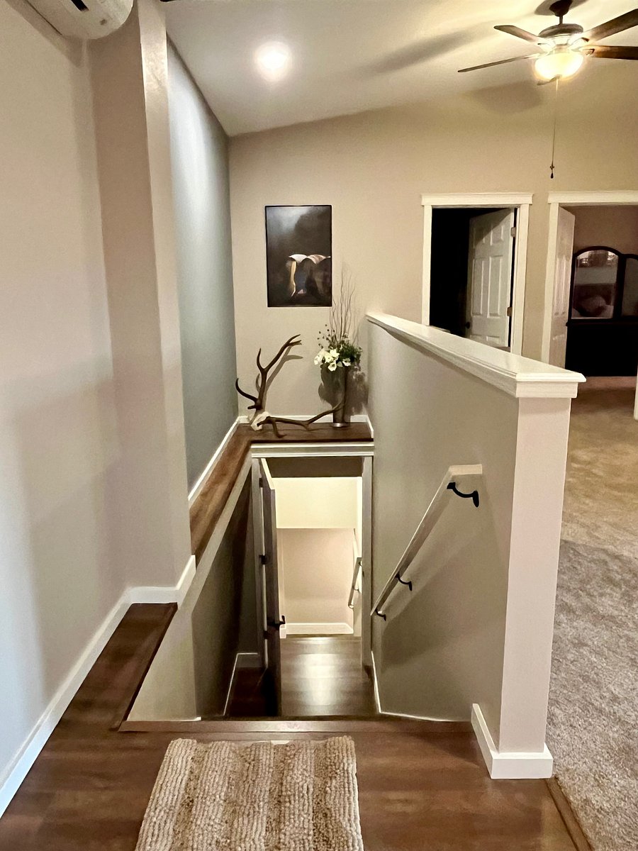 Top of stairs looking down towards entrance