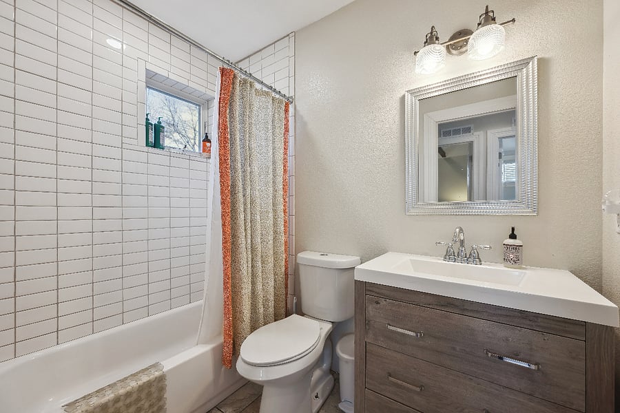 Full bath with shower and tub