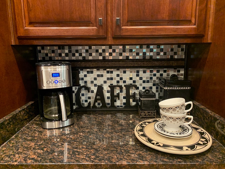 coffee bar in kitchen