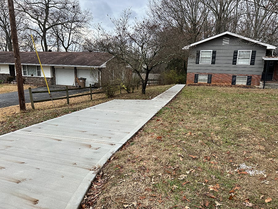 Private parking space and entry