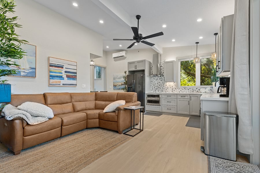 Cozy couch with power recliners