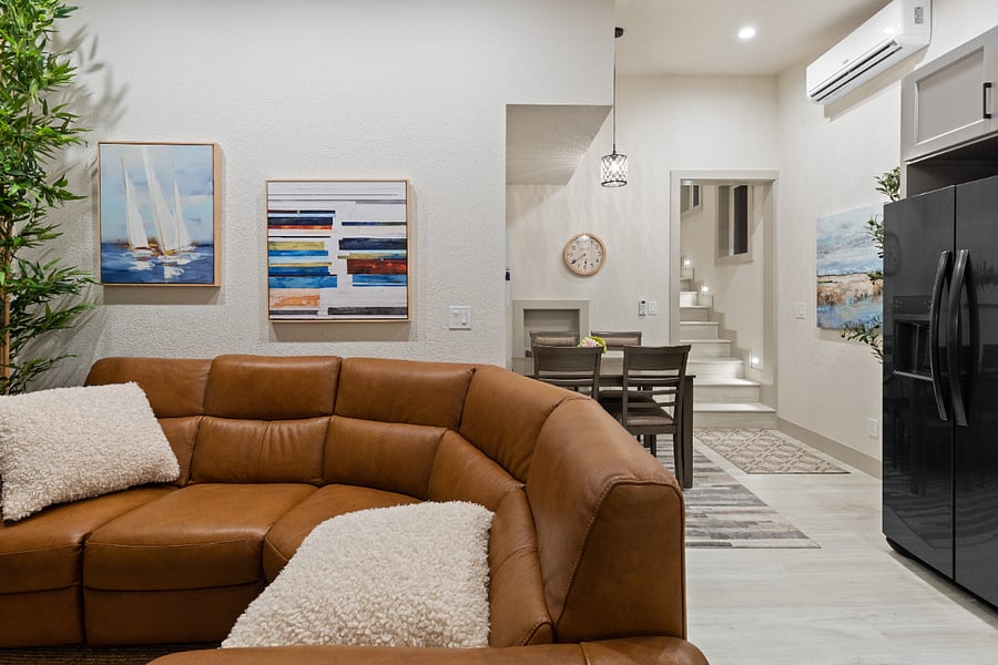 Living room with power recliners