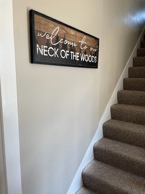 Steps that lead upstairs to apartment