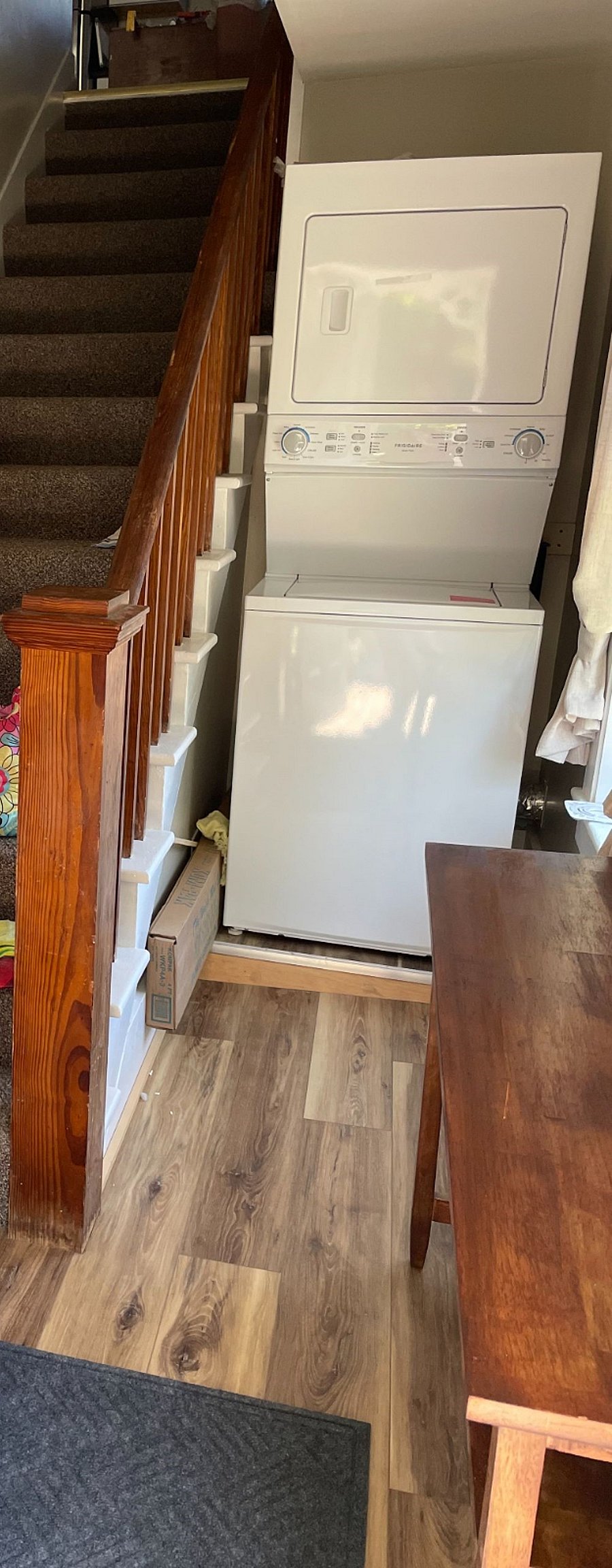 Laundry area located near front entry