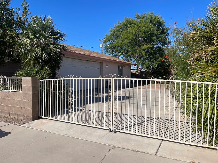 Parking inside the gate. 