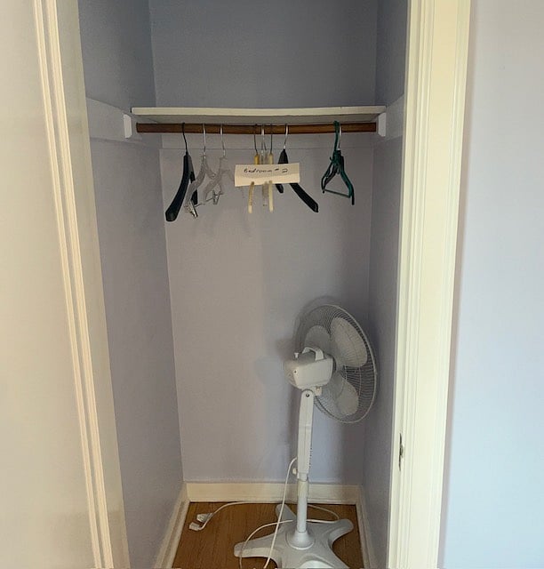 Bedroom two closet w hangers