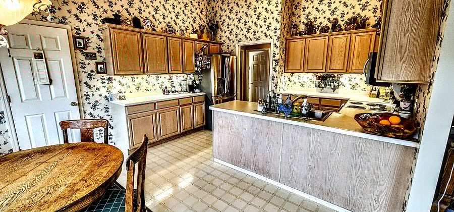 View from opening to family room.
