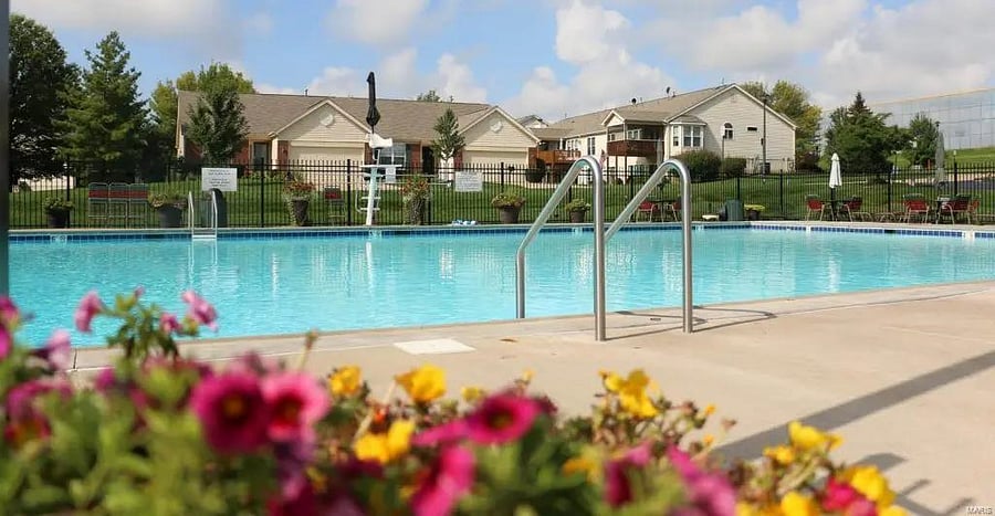 View from deep end of our subdivision pool.