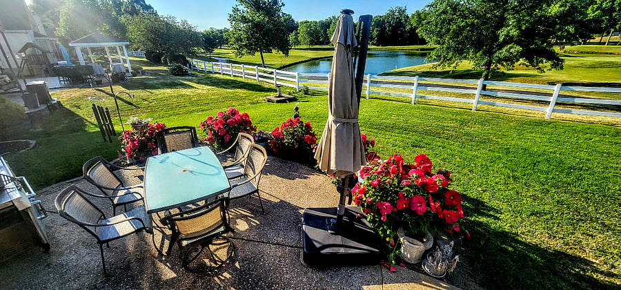 Another view of patio from bay door.