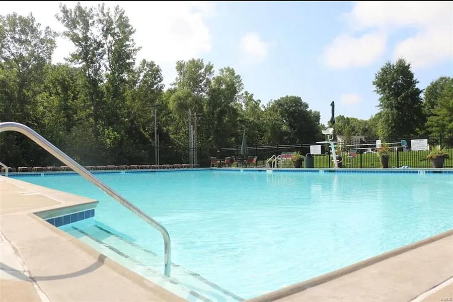 Our pool from the steps.