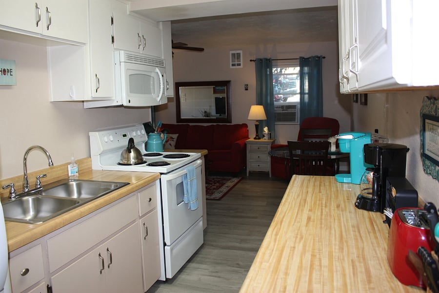 Kitchen area looking toward living room