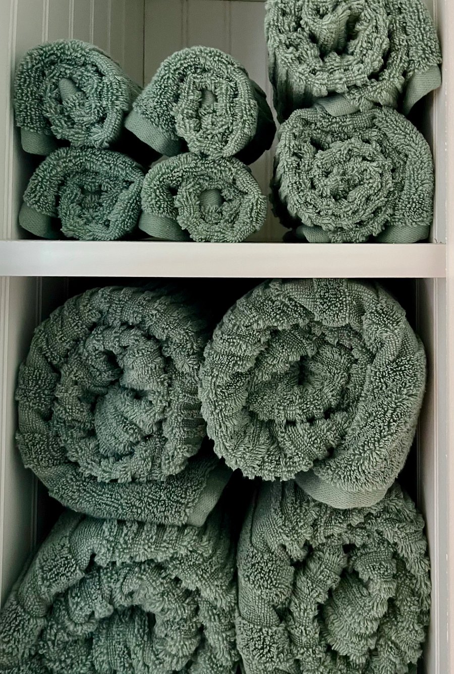 Bath towels provided.