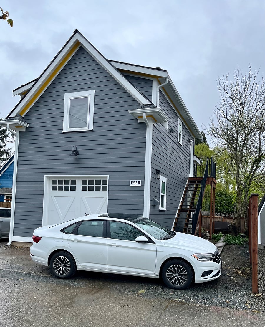 Apartment's has a single dedicated outdoor parking at the foot of the stairs. The parking spot is next to the stairs and a dedicated private outdoor are.