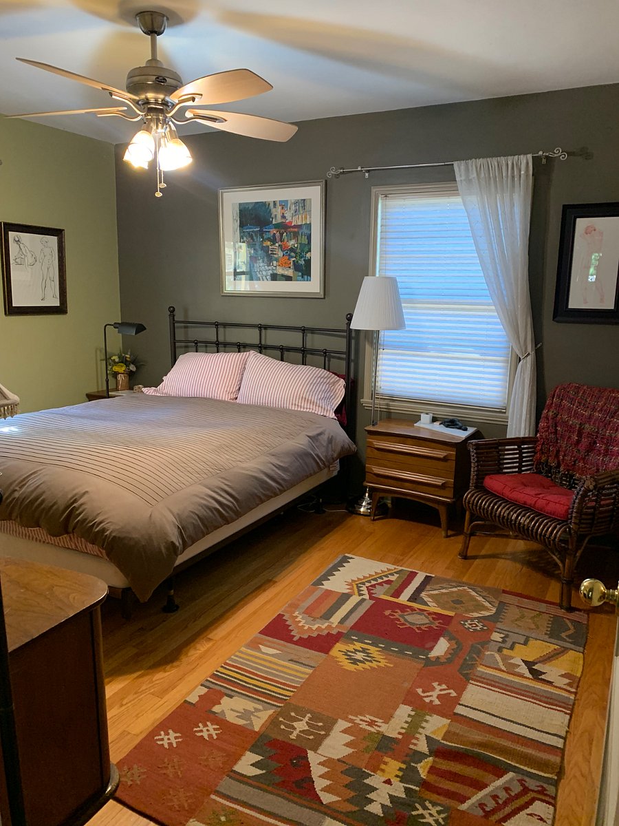 Primary bedroom, also has door that leads to deck.