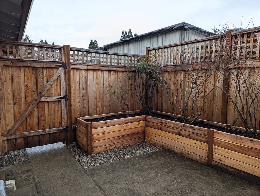 Enclosed Patio with a planter box