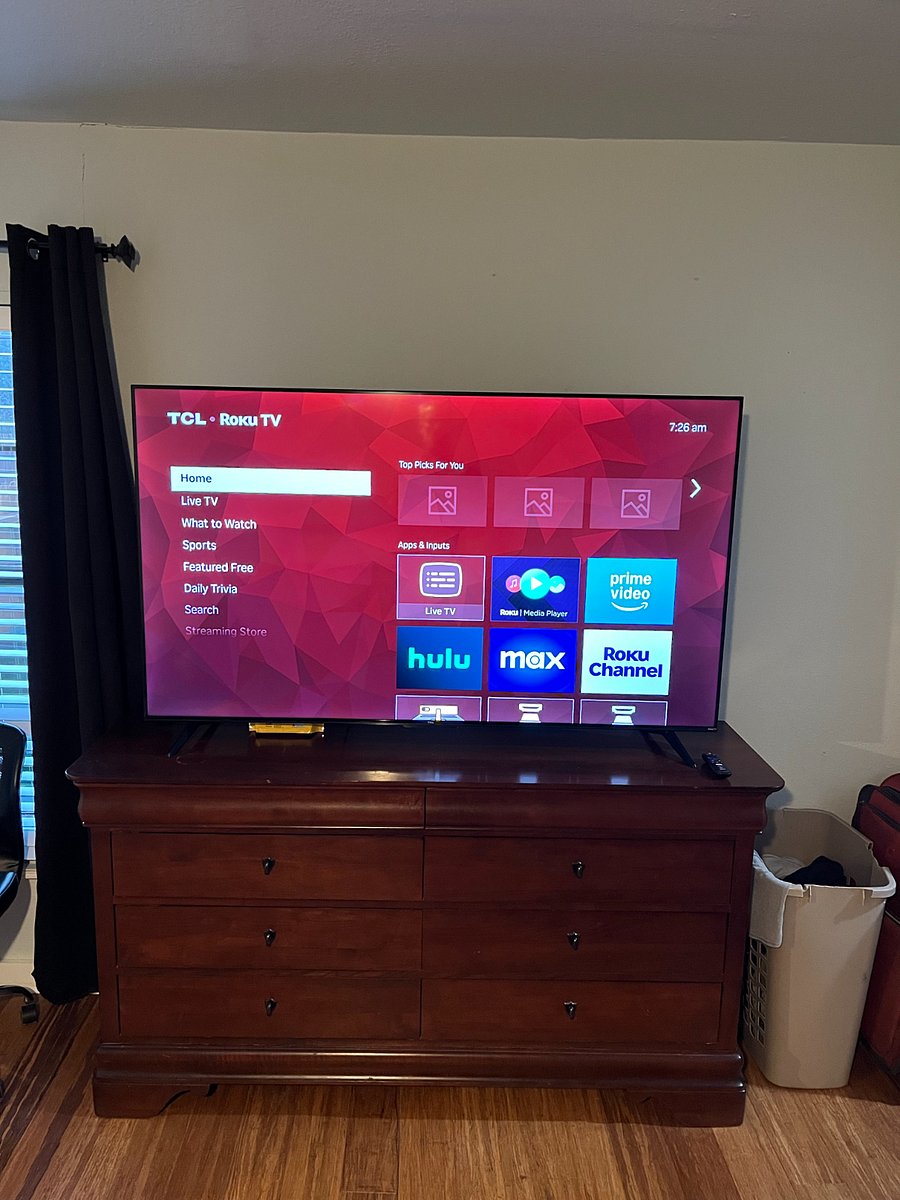 65" TV in master bed