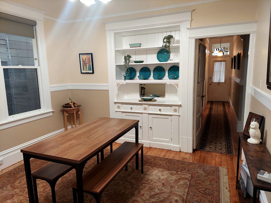 Dining room with built-in hutch