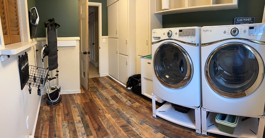Laundry Room with Ironing board & Steamer
