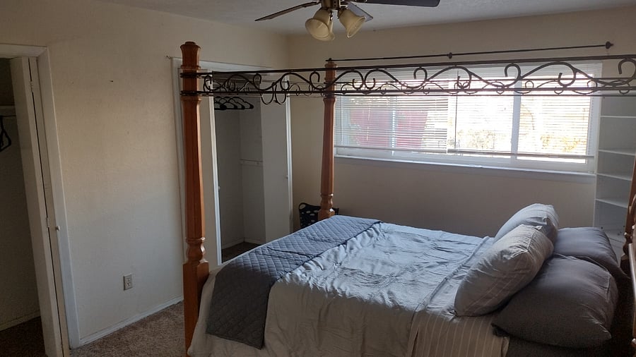 Mounted TV's and Queen beds in every room. Large 12x12 rooms.