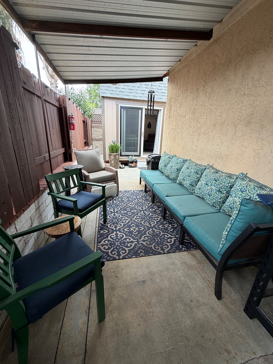 outdoor patio area. 