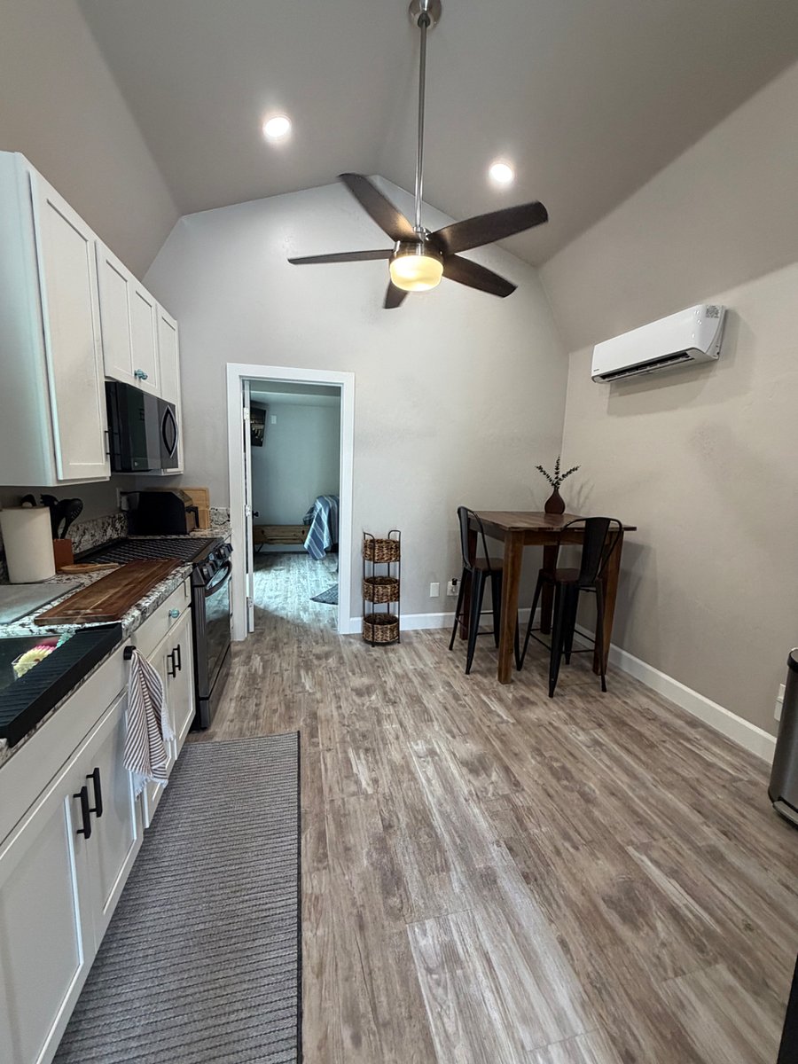 Kitchen and dining area with additional mini-split AC/Heat pump. 