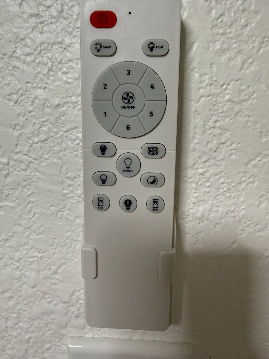 Remote control for lights and fan in the room
