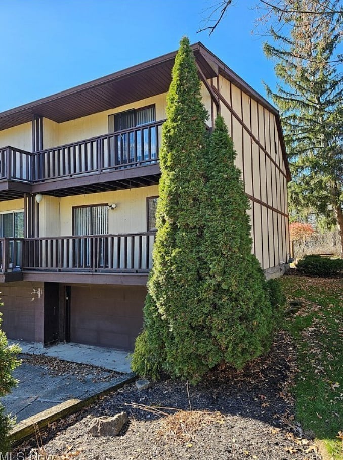 back of condo and garage