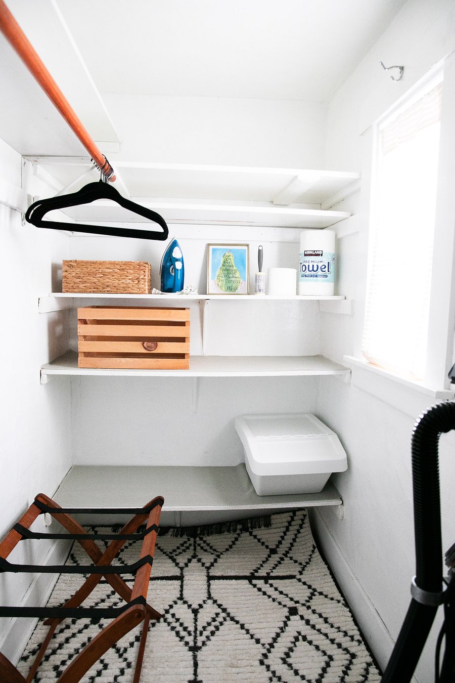 Plenty of storage, iron and ironing board, high quality linens, extra for changing beds.