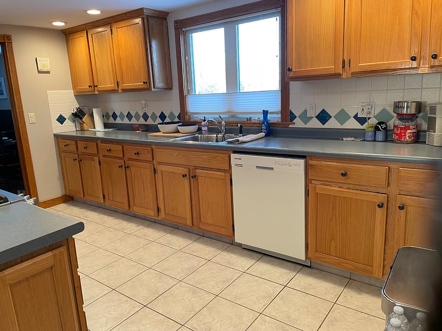 Kitchen with gas range and dishwasher