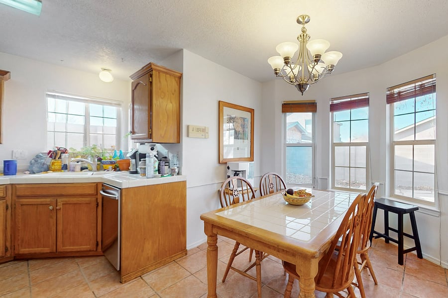 Shared kitchen and dining area