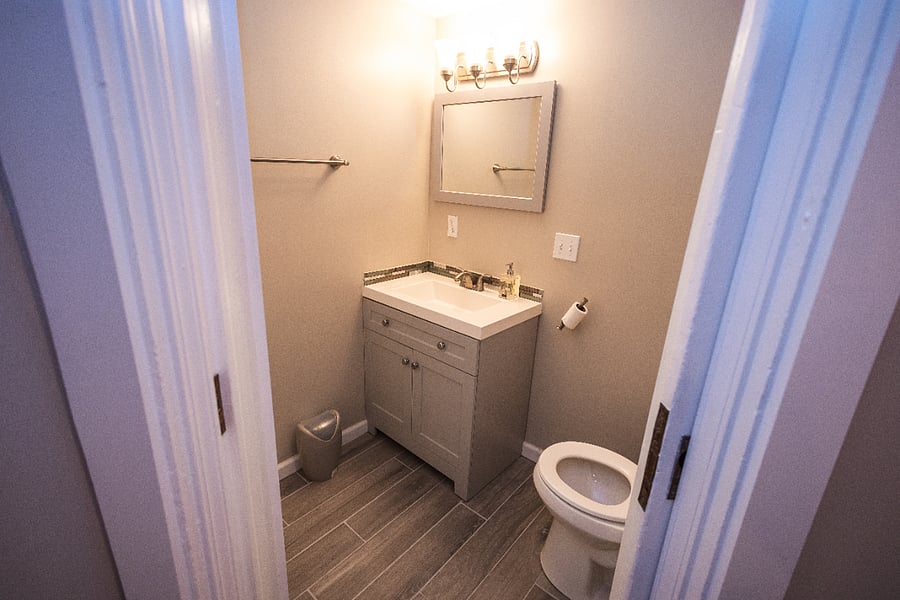 First floor half bathroom.