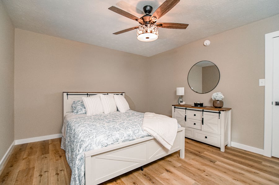 Master Bedroom - Queen Bed.  Premium Ashley Furniture Hybrid mattress for a peaceful and comfortable sleep!