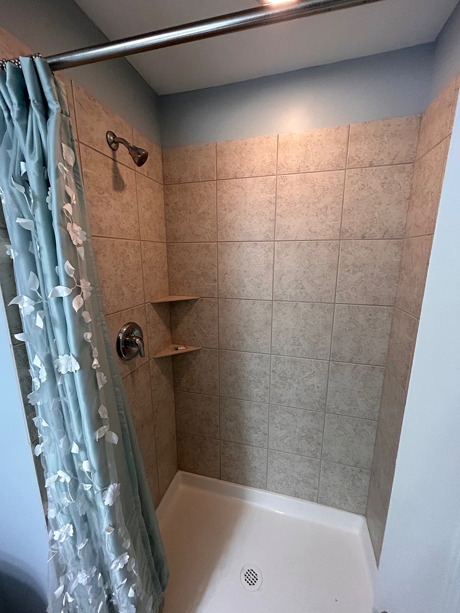 Lower level bathroom with walk-in shower