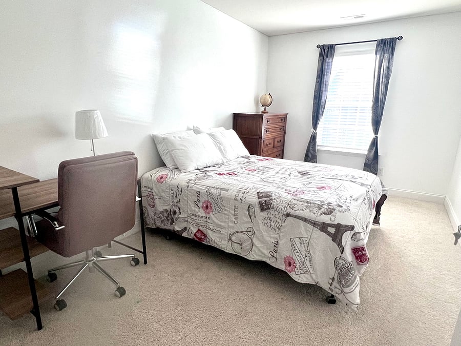 Desk, Queen Bed, Dresser