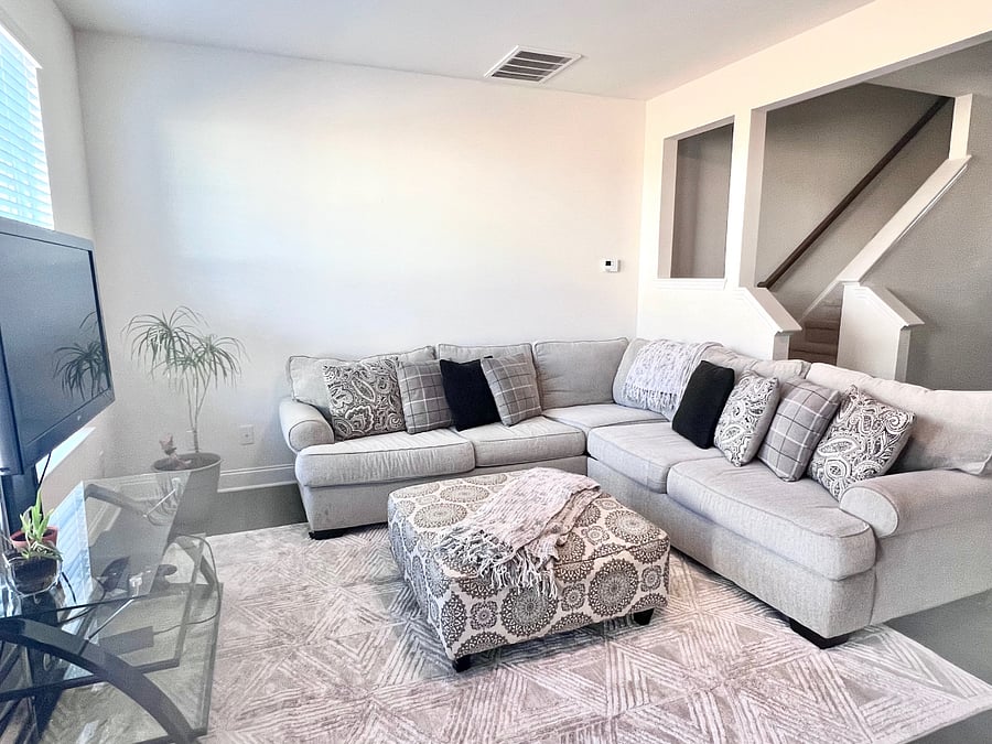 Living space TV and couch