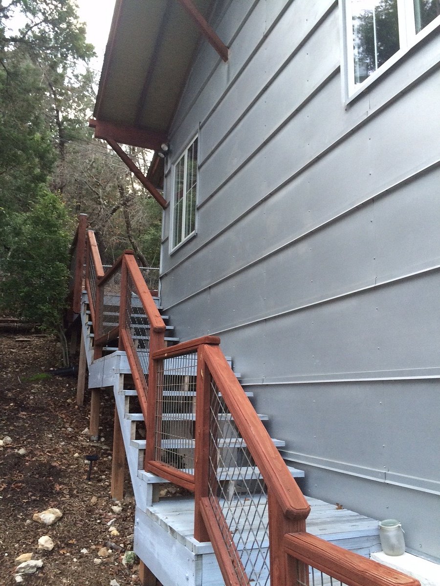 Stairs up to guesthouse 