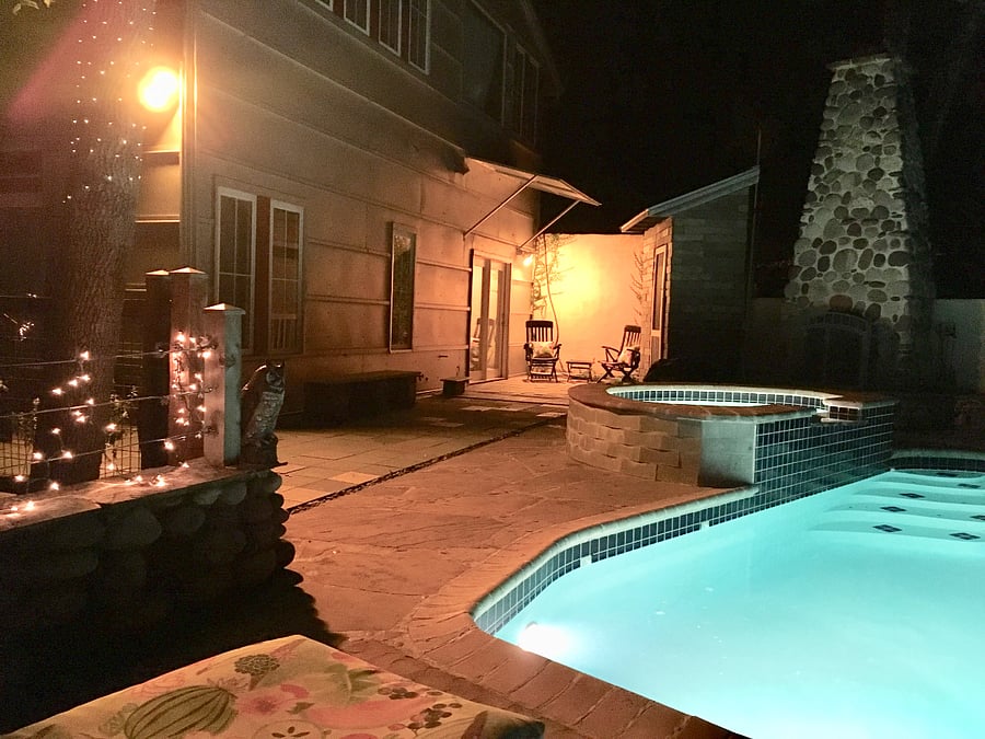 Night time exterior Ring camera lighting for coming in after dark-very secure w/ automatic motion sensors. Black out curtains in bedrooms.