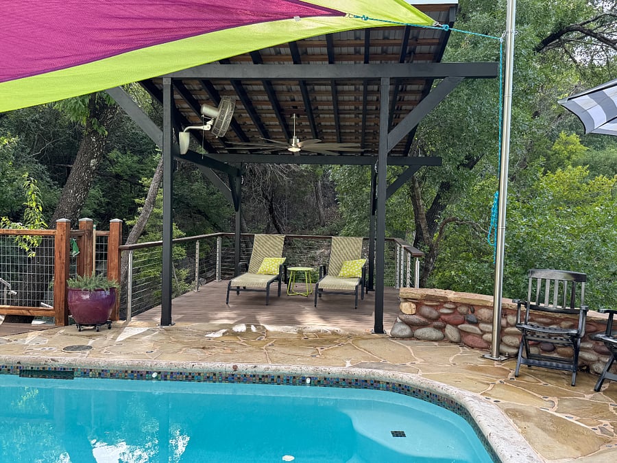 Poolside and pergola